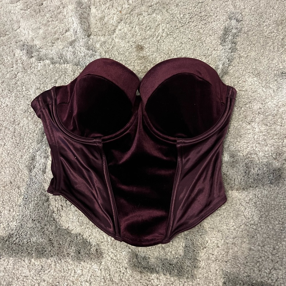 Victorias secret velvet plum corset top